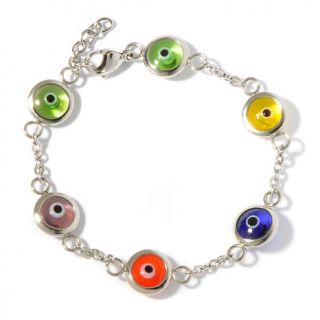 stately steel evil eye cable link 7 14 bracelet d 00010101000000