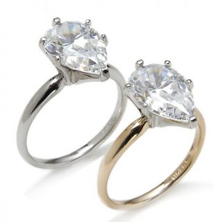 Absolute 3ct Absolute™ 14K Pear Cut 6 Prong Solitaire Ring