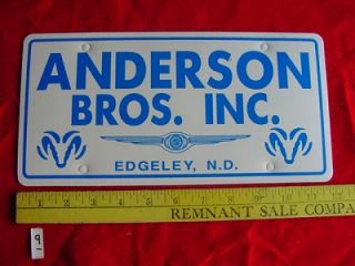 Anderson Bros Inc Dodge ND Car Dealer Plate Tag Emblem