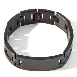 mens stainless steel black 8 14 in bracelet d 201108120027111~141167