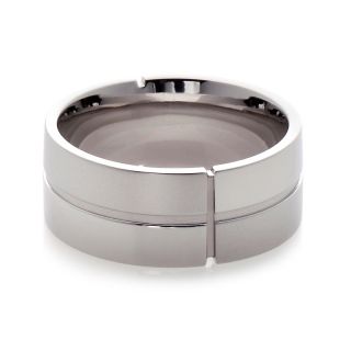  steel satin and polished blocked band ring rating 2 $ 15 00 s h