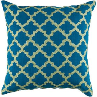 Embroidered Pattern Throw Pillow, 18 x 18in   Blue/Lime at