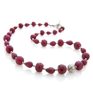  Necklaces Beaded Red Corundum Sterling Silver 18 Beaded Necklace