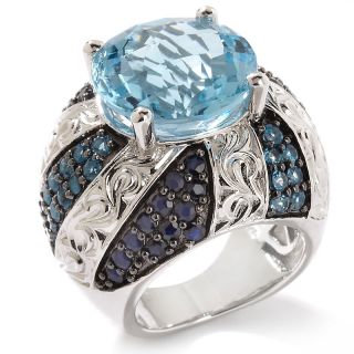  Jewelry Rings Gemstone Yours by Loren 14.26ct Topaz and Sapphire Ring