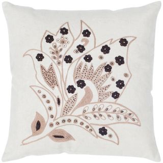 House Beautiful Marketplace 18 x 18 Beaded Lily Pillow   Beige