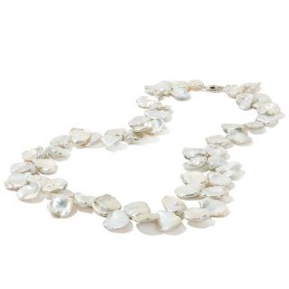 Cultured White Keshi Pearl Sterling Silver 18 Necklace