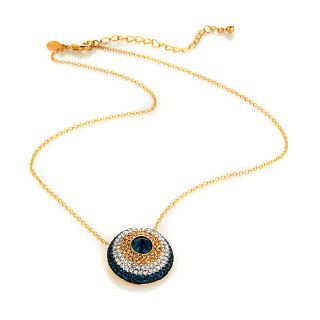 Diamonite CZ Jeweled 3D Evil Eye 17 Drop Necklace