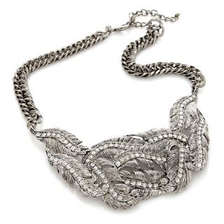  Bib/Collar Universal Vault Feather Design Crystal 17 1/4 Necklace