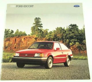 Original 1989 Ford Escort Brochure. Covers the GT, LX, Pony, Hatchback