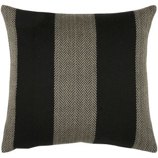 Woven Stripe Throw Pillow, 18 x 18in   Black/Natural