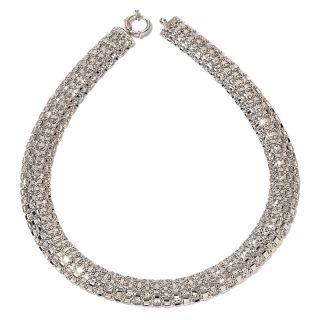  Platinum Plated Bold Diamond Cut Tapestry Link 18 Neckla