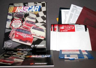 Bill Elliots NASCAR Challenge   1990 IBM PC TANDY DOS   Complete