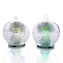 winter lane set of 2 angel led globe ornaments $ 22 95