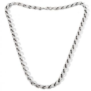 Mens Stainless Steel Wishbone Link 24 Necklace