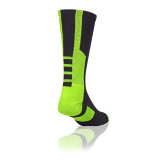New Elite Perimeter Basketball Socks Black Neon Yellow proDRI Calf