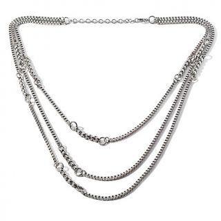  Necklaces Chain Stately Steel Triple Strand Box Chain 22 Necklace