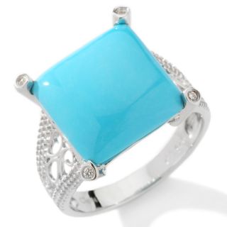  sleeping beauty turquoise and diamond sterling silver ring rating 27