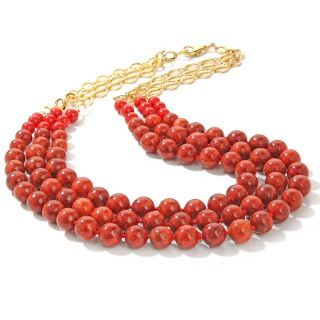  Tramonto Coral Yellow Bronze Multi Strand 24 Necklac