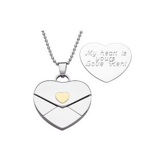  Pendants Heart Engraved Heart Envelope Pendant with 20 Bead Chain