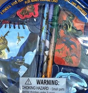 How To Train Your Dragon Case Pencil Erasers School New Bag Supplies