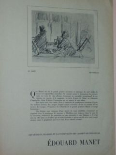 1954 Edouard Manet French Print Folio from Aquarelles