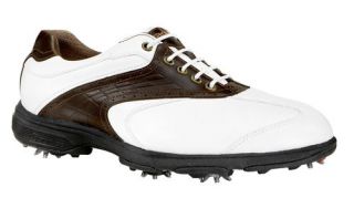 Etonic Mens Sport Tech Golf Shoe New White Dark Brown