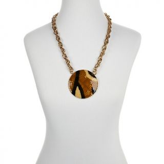  Animal Print Enamel Goldtone 25 Drop Necklace