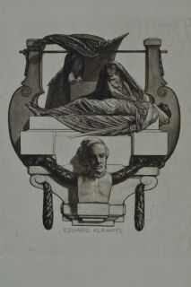 Franz Von Bayros Bookplate of Eduard Klampfl Tristan and Isolde