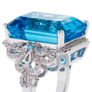 Ramona Singer 27.39ct Blue Topaz and Diamond Sterling Silver Emerald