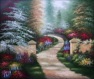 High Q Hand Painted Oil Painting Path to Garden 24X20