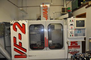 Used Haas VF2 Vertical Machining Center Mill Gear Box 4th Axis Wired