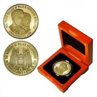 Prince William and Kate 24K Gold Plated Commemorative Coin