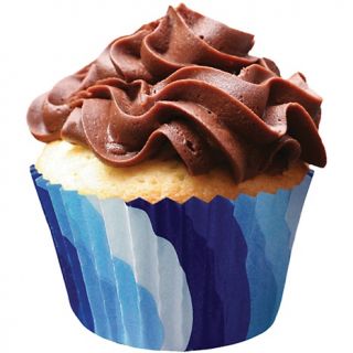 Cupcake Creations Standard Baking Cups 32 pack   Blue Swirls