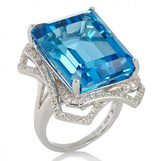  Rings Fashion Ramona Singer 28.49ct Swiss Blue Topaz and Diamond Ster