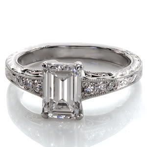 12 Ct Emerald Cut Engagement Ring 14k Solid Gold