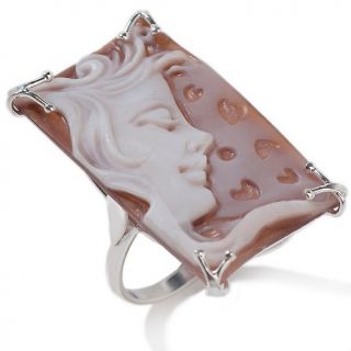 Jewelry Rings Statement Square Italy Cameo 30mm Sardonyx Sterling