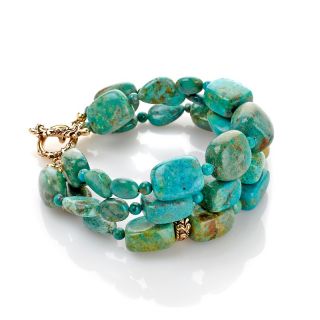 Studio Barse 3 Row Turquoise Bronze Bracelet