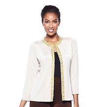 slinky brand 34 sleeve jacket with gold braid trim d 201209061217323
