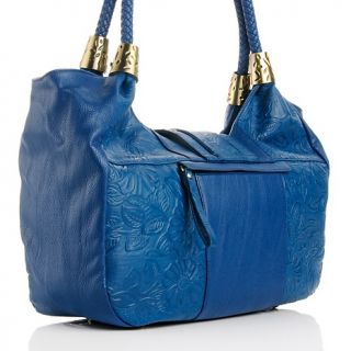 Sharif Pebbled Shopper with Tooled Leather Detail