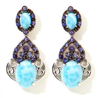 Opulent Opaques Larimar and Blue Iolite Sterling Silver Earrings at