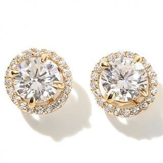 Daniel K 3.2ct Absolute™ Round Empress Stud Earrings and Jacket at