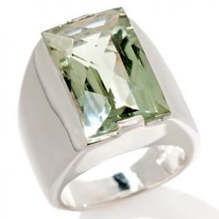 CL by Design 10.9ct Prasiolite Rectangular Sterling Silver Ring