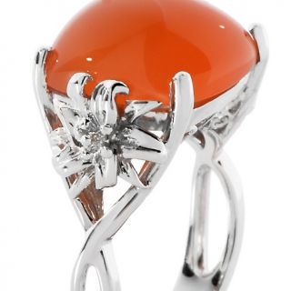 Square Opulent Opaques Peach Moonstone Sterling Silver Ring