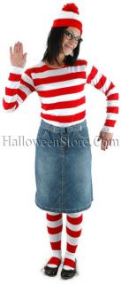 Wheres Waldo Wenda Adult Costume Kit includes red and white striped