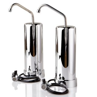 Clean & Pure Countertop Water Filter 2 pack   Chrome