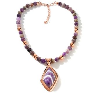 Jay King Cape Amethyst Copper Pendant with Beaded Necklace