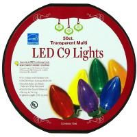 Everstar LED C9 Transparent Multi Color Christmas Tree Lights 105 ft