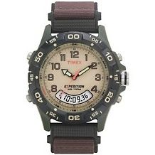 Timex Mens 2 Tone Charcoal Gray Dial Stainless Steel Easy Reader
