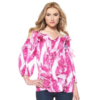 Hot in Hollywood Cold Shoulder Ruffle Blouse