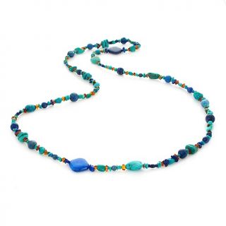  by Jay King Jay King Turquoise, Lapis and Amber 42 Beaded Necklace